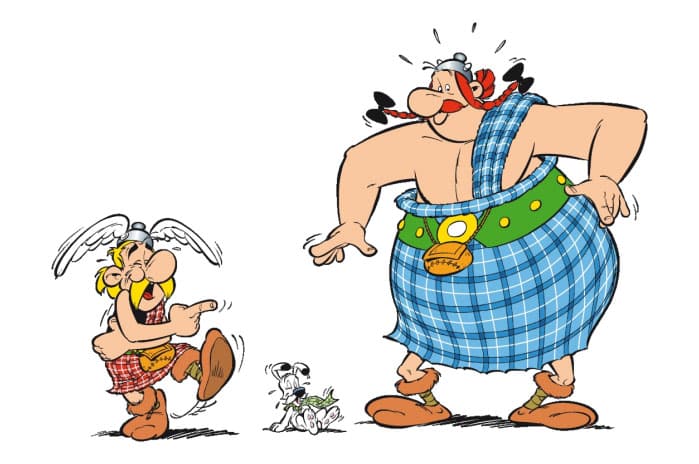 Asterix the Gaul with his friend Obelix and his dog Idefix