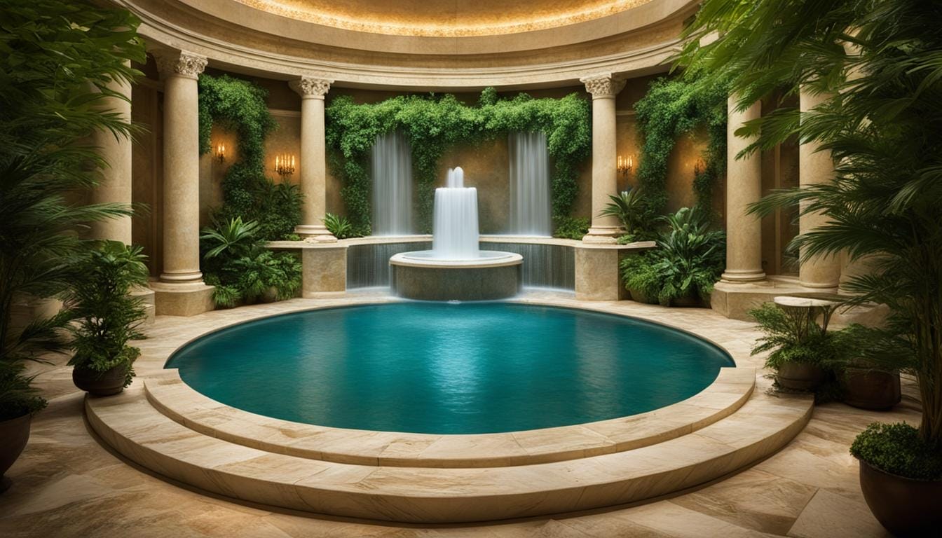 ancient Roman spa ambiance