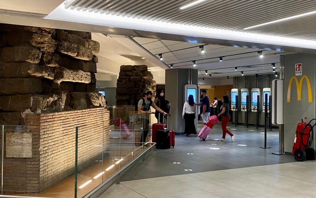 A Blend of Ancient and Modern: The 2500-Year-Old Servian Wall Inside a McDonald's in Roma Termini Station